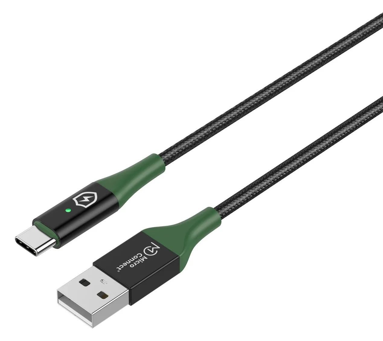 MicroConnect Smart Charge USB-A to USB-C Cable Black/Green - Kabel - Digital/Daten, Ansicht 4