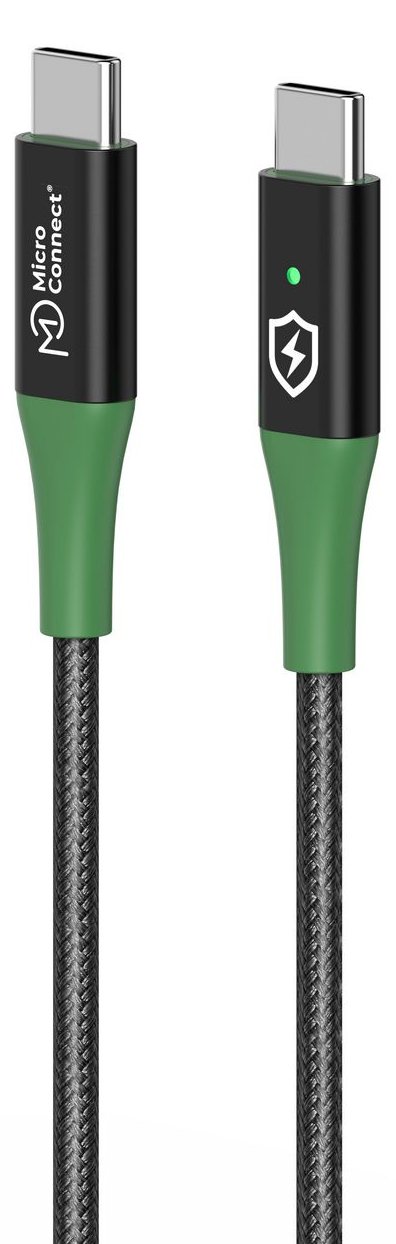 MicroConnect Smart Charge USB-C to Cable Black/Green - Kabel - Digital/Daten von LumaTech