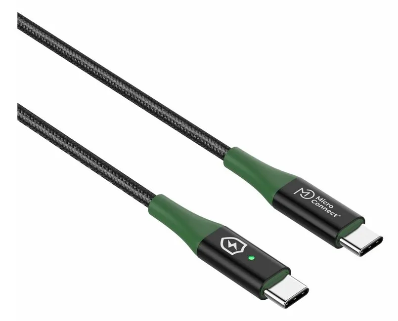 MicroConnect Smart Charge USB-C to Cable Black/Green - Kabel - Digital/Daten, Ansicht 3