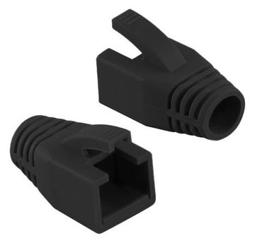 MicroConnect Strain Relief Boot Cat7 cables upto Black von LumaTech