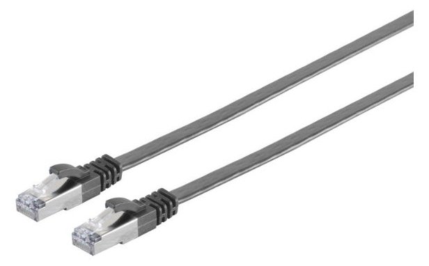 MicroConnect U/FTP CAT6A 1M Black Flat Unshielded Network Cable, - Kabel - Netzwerk
