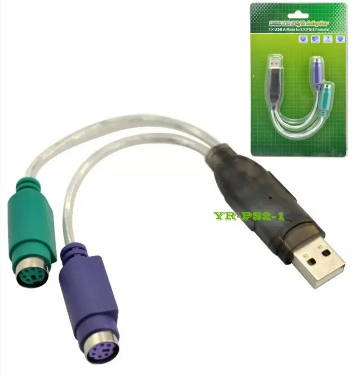 MicroConnect USB A/2 x PS/2 USB A 2 x PS/2 Grau Kabelschnittstellen-/adapter, Ansicht 2