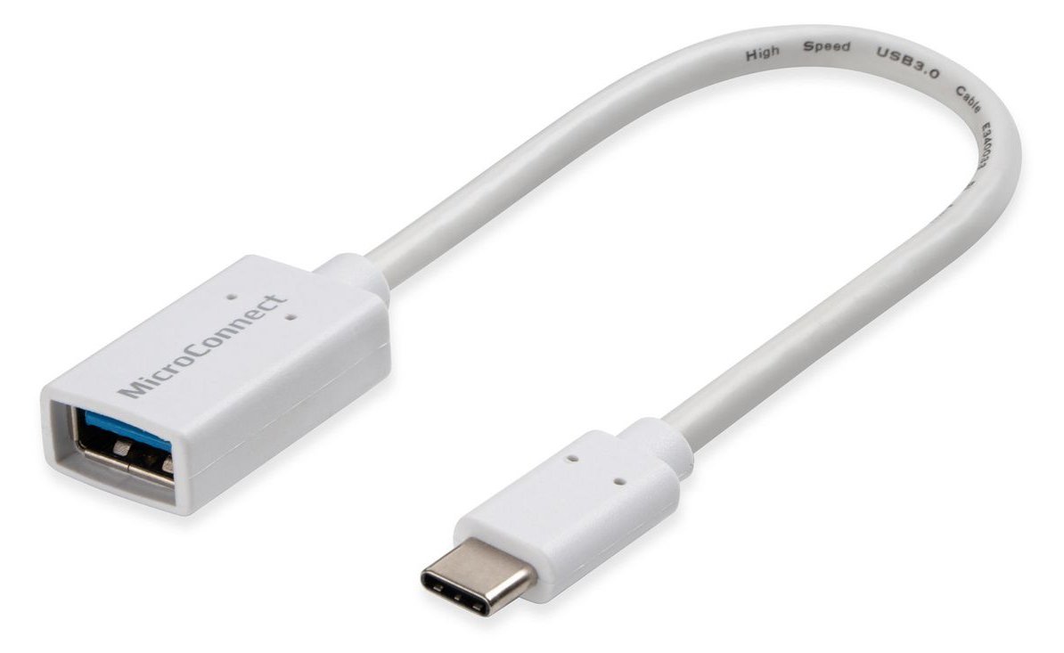 MicroConnect USB3.1CAF02W 0.2m USB C USB A Weiß USB Kabel von LumaTech