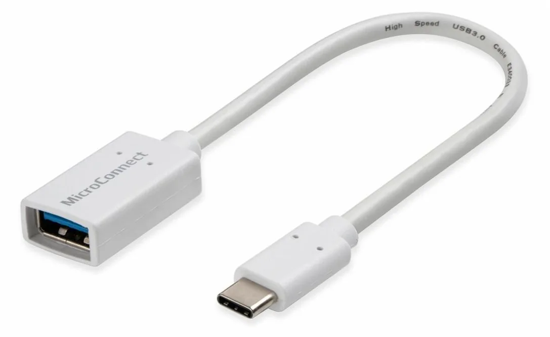 MicroConnect USB3.1CAF02W 0.2m USB C USB A Weiß USB Kabel, Ansicht 2