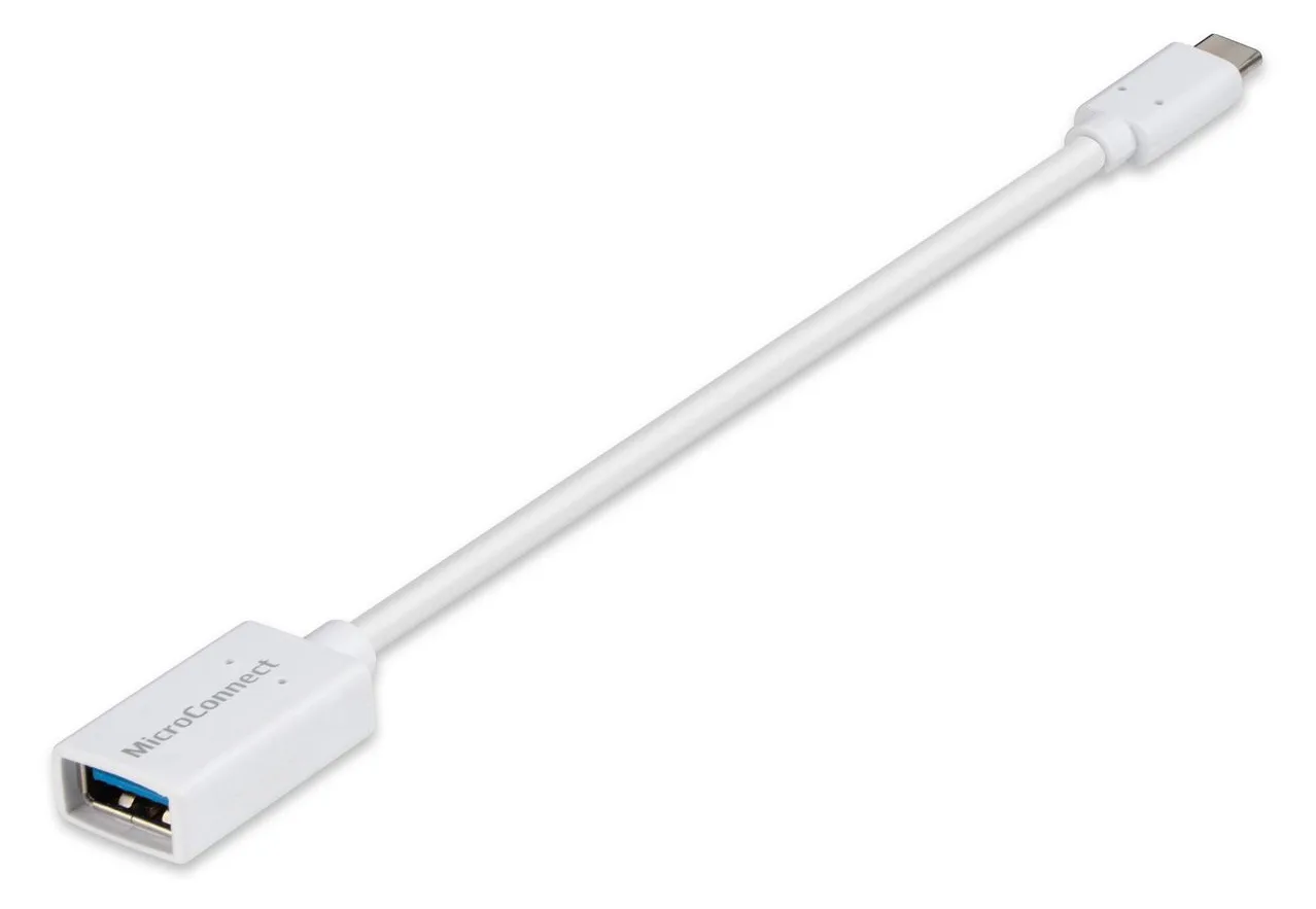 MicroConnect USB3.1CAF02W 0.2m USB C USB A Weiß USB Kabel, Ansicht 3