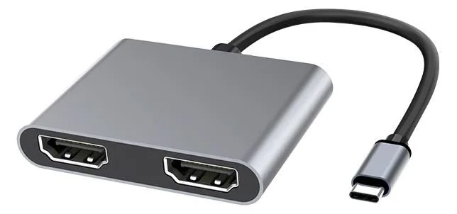 MicroConnect USB3.1CHDMIX2 - USB C - HDMI x 2 - Male connector / Female connector - Schwarz, Ansicht 2