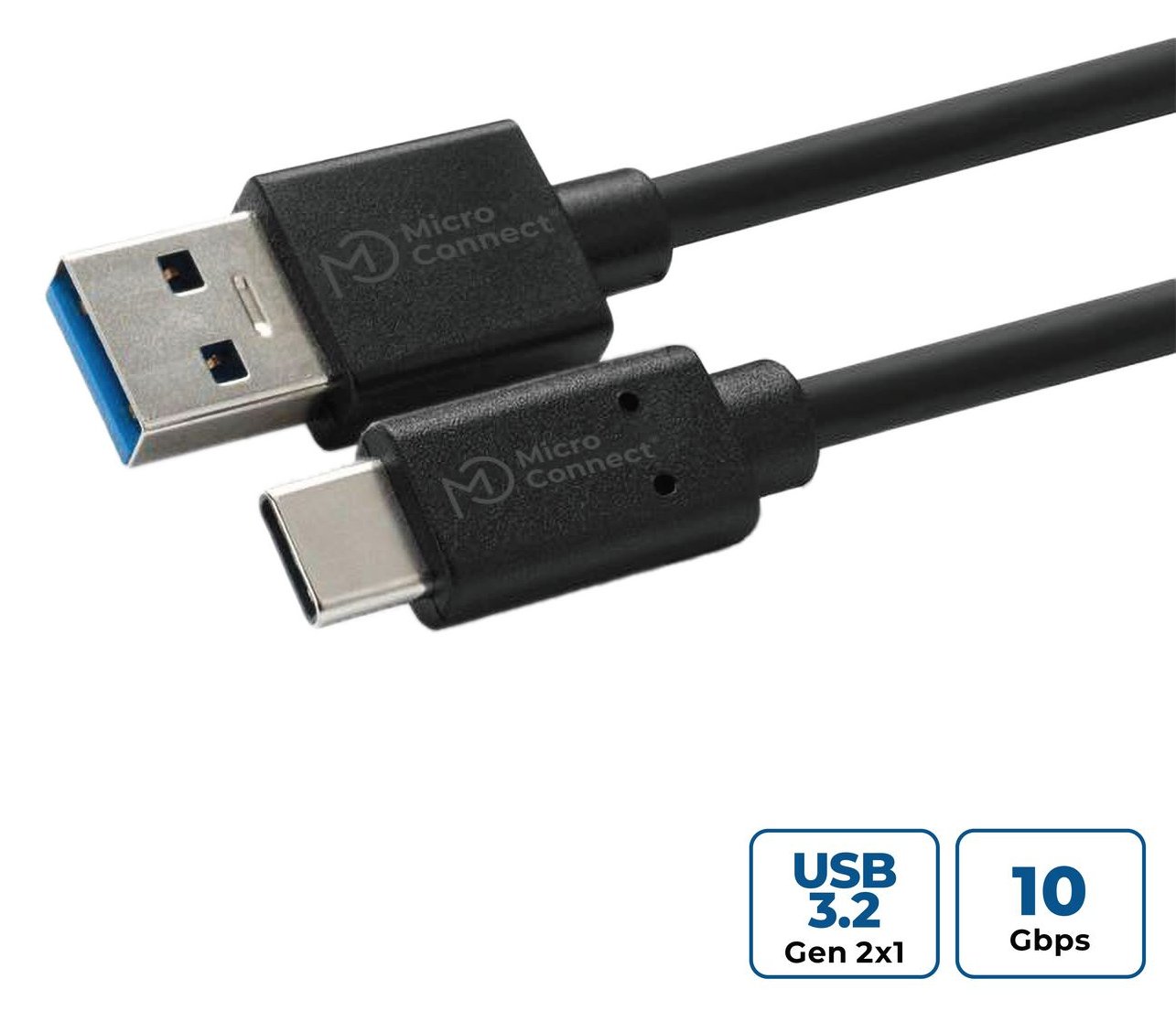 MicroConnect USB3.2CA05 - 0,5 m - USB A - USB C - USB 3.2 Gen 2 (3.1 Gen 2) - 10 Gbit/s - Schwarz von LumaTech