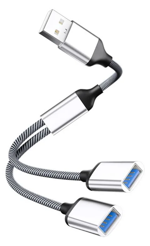 MicroConnect USB-A to 2x Female Silver transfer rate 480Mbps, Ansicht 2
