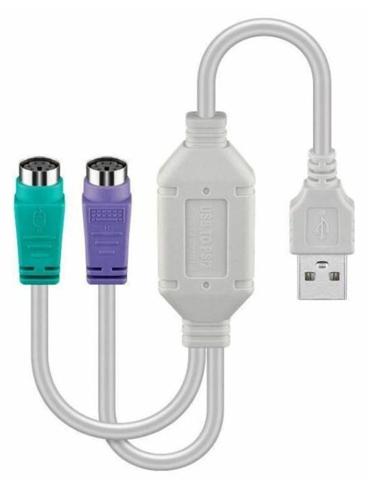 MicroConnect USBA2XPS2 - 0,3 m - 2x 6-p Mini-DIN - USB A - Männlich - Männlich - Weiß von LumaTech