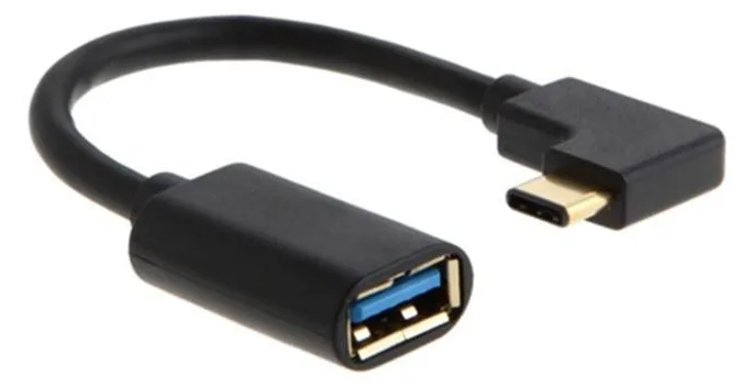 MicroConnect USB-C angled male to USB3.0 female cable black - Kabel - Digital/Daten, Ansicht 2
