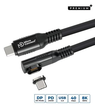 MicroConnect USB-C to cable Angled Premium magnetic - Kabel - Digital/Daten von LumaTech