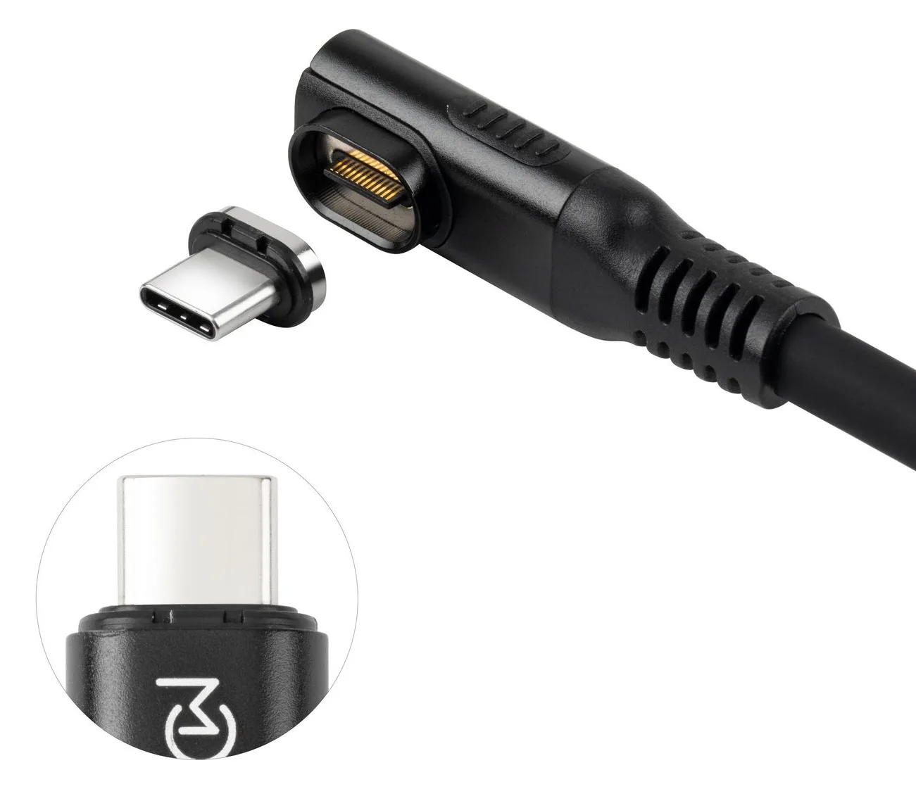 MicroConnect USB-C to cable Angled Premium magnetic - Kabel - Digital/Daten, Ansicht 4