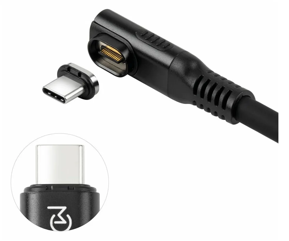 MicroConnect USB-C to cable Angled Premium magnetic - Kabel - Digital/Daten, Ansicht 4