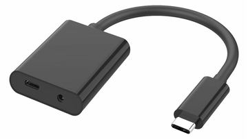MicroConnect USB-C zu Kopfhöreranschluss / Ladeadapter - 24 pin USB-C männlich zu 24 pin USB-C, Mini-Stecker weiblich von LumaTech