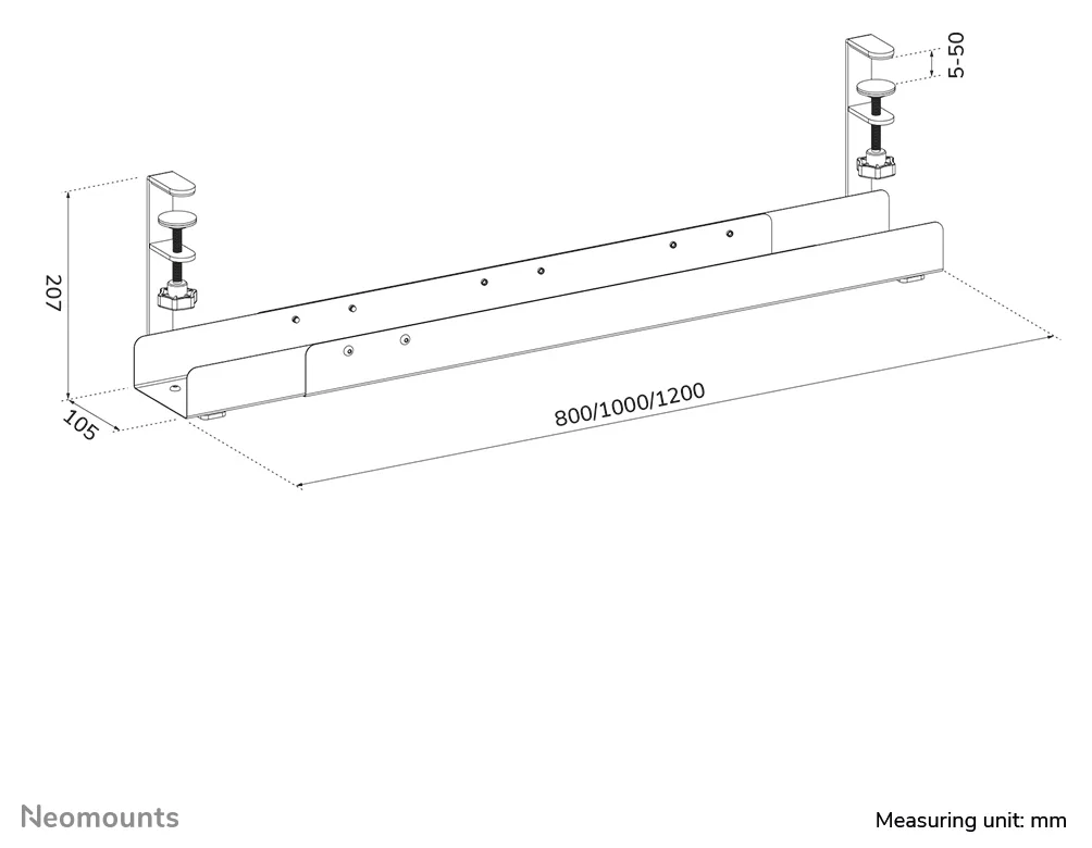 Neomounts Kabelmanagementfach - Klemmdesign, universell, Ansicht 2