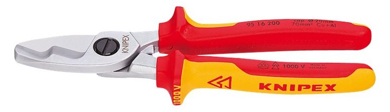 KNIPEX Kabelscheren mit Doppelschneide - Kabelschere