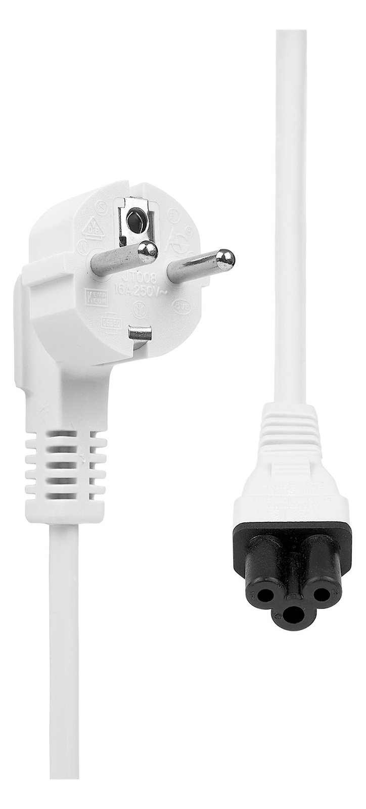 ProXtend Stromkabel - Typ F (M) gewinkelt zu IEC 60320 C5 gerade