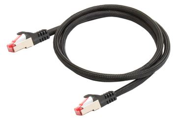 PYTHON Series Patchkabel mit Rastnasenschutz (RNS) und Nylongeflecht - Cat. 6 - S/FTP - PiMF - 250MHz - schwarz - 0,5m von LumaTech