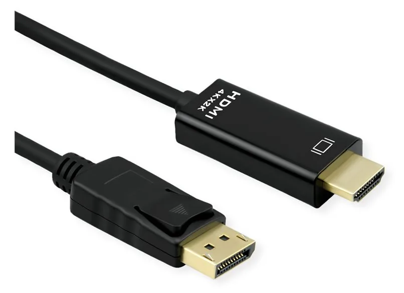 ROLINE Adapterkabel - DisplayPort männlich zu HDMI männlich - 1 m - abgeschirmt - Schwarz - hauchvergoldete Kontakte, Ansicht 3