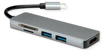ROLINE Dockingstation Typ C HDMI 2x USB3.2 Gen1 A SD/MicroSD - Digital/Daten von LumaTech