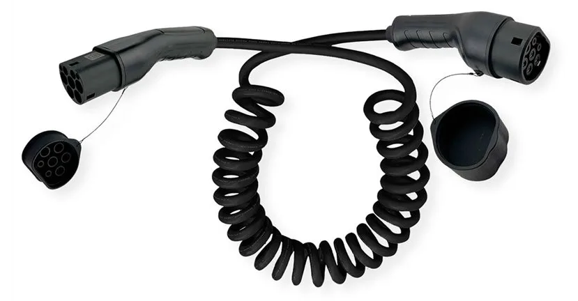 ROLINE EV-Ladekabel Spirale Typ2 3-Ph. 16A 11kW 3m, Ansicht 4