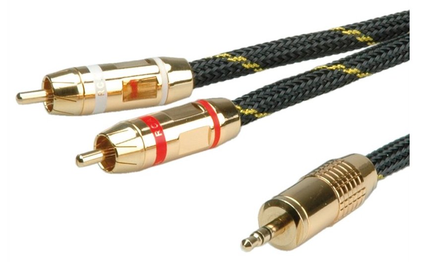 ROLINE Gold - Audiokabel - RCA (M) bis Stereo Mini-Klinkenstecker (M) von LumaTech