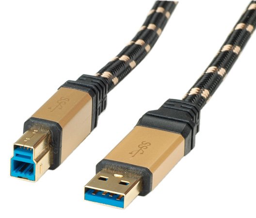 ROLINE Gold - USB-Kabel - USB Typ A (M) zu USB Type B (M) von LumaTech