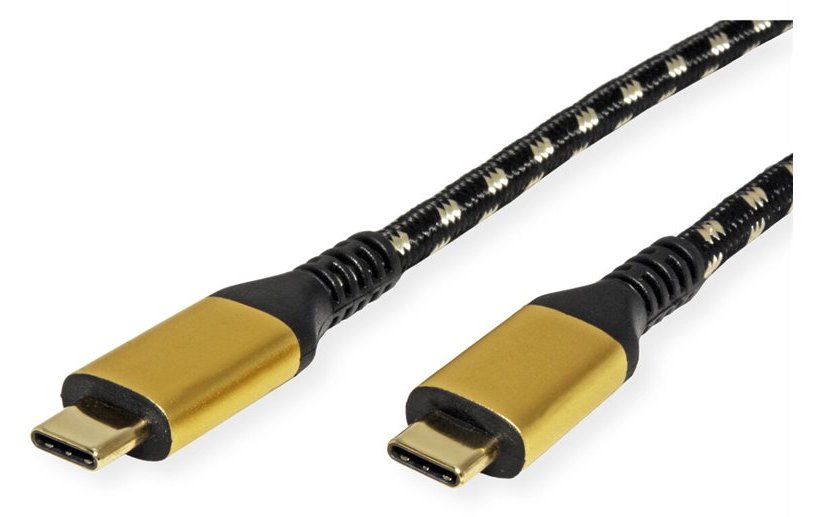 ROLINE GOLD USB4 Gen3x2 40Gbit/s Kabel C-C ST/ST 100W 1m - Kabel - Digital/Daten von LumaTech