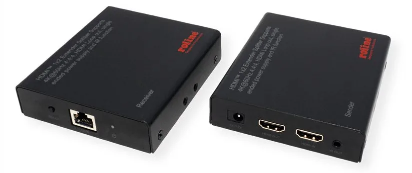 ROLINE HDMI 1x2 Splitter+ Extender via TP Kat.6A 4K60Hz 70m - Digital/Display/Video, Ansicht 4