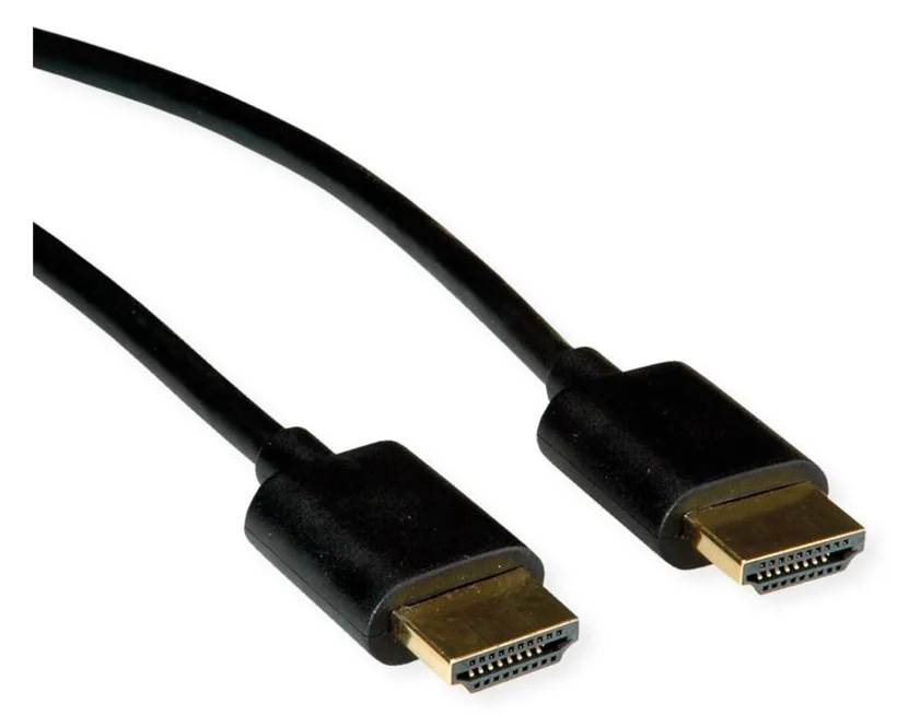 ROLINE HDMI High Speed Kabel mit Ethernet Slim ST-ST schwarz 1 m 11.04 - Kabel - Digital/Display/Video, Ansicht 3