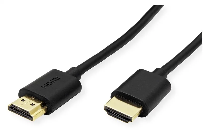 ROLINE HDMI High Speed Kabel mit Ethernet Slim ST-ST schwarz 2 m 11.04 - Kabel - Digital/Display/Video, Ansicht 3