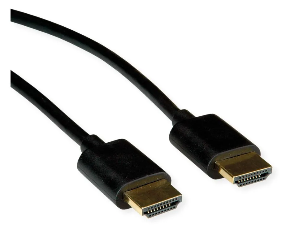 ROLINE HDMI High Speed Kabel mit Ethernet Slim ST-ST schwarz 2 m 11.04 - Kabel - Digital/Display/Video, Ansicht 4