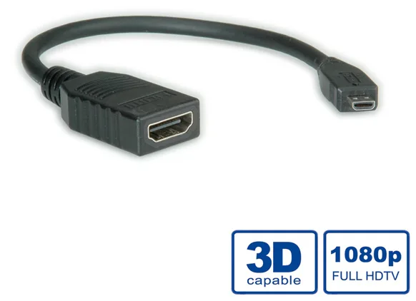 ROLINE HDMI mit Ethernetkabel - mikro HDMI (M), Ansicht 2