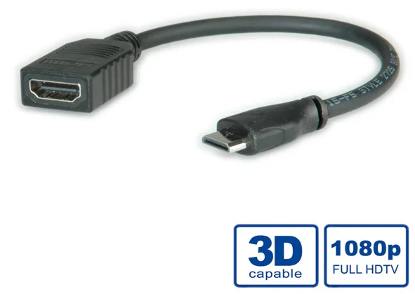 ROLINE HDMI mit Ethernetkabel - mini HDMI (M), Ansicht 2