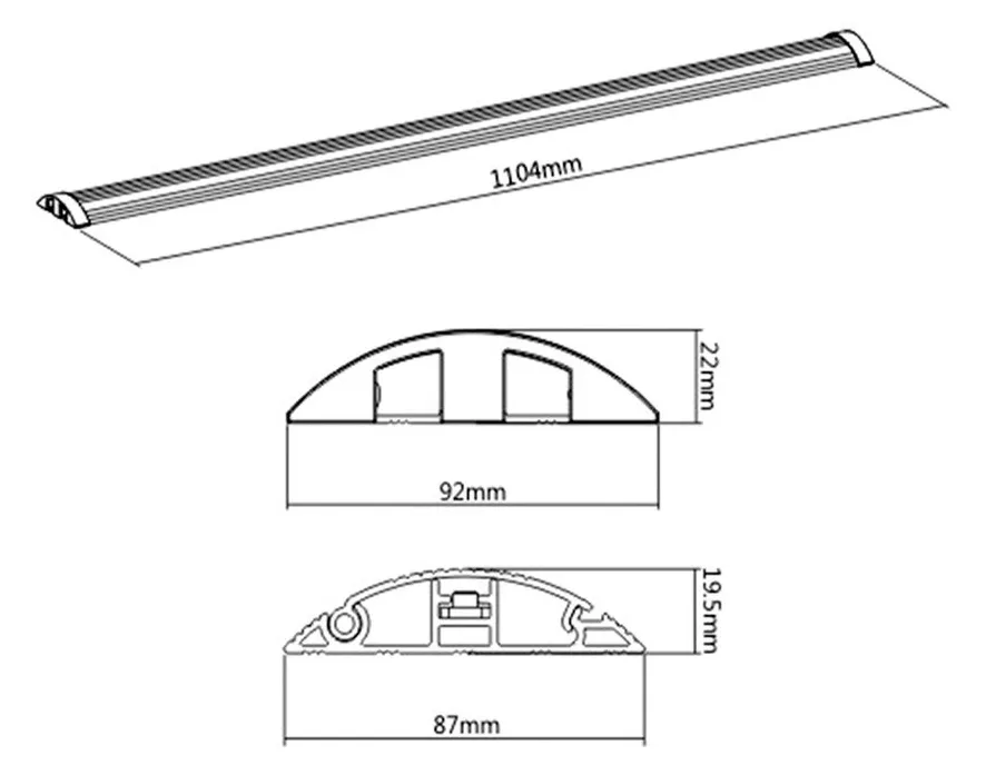 ROLINE Kabel-Brücke - Kabelmanagementfach - 110.4 cm, Ansicht 2