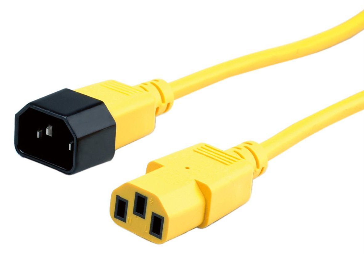 ROLINE Monitor Power Cable - Spannungsversorgungs-Verlängerungskabel - Gelb