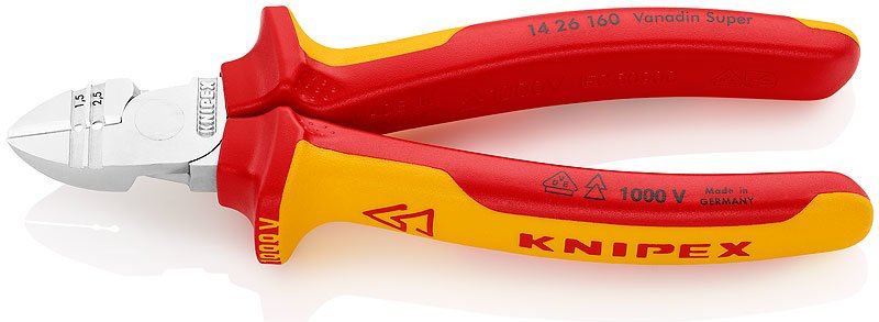 KNIPEX Seitenschneider 14 26 160 - Abisolier-Seitenschneider 160 mm