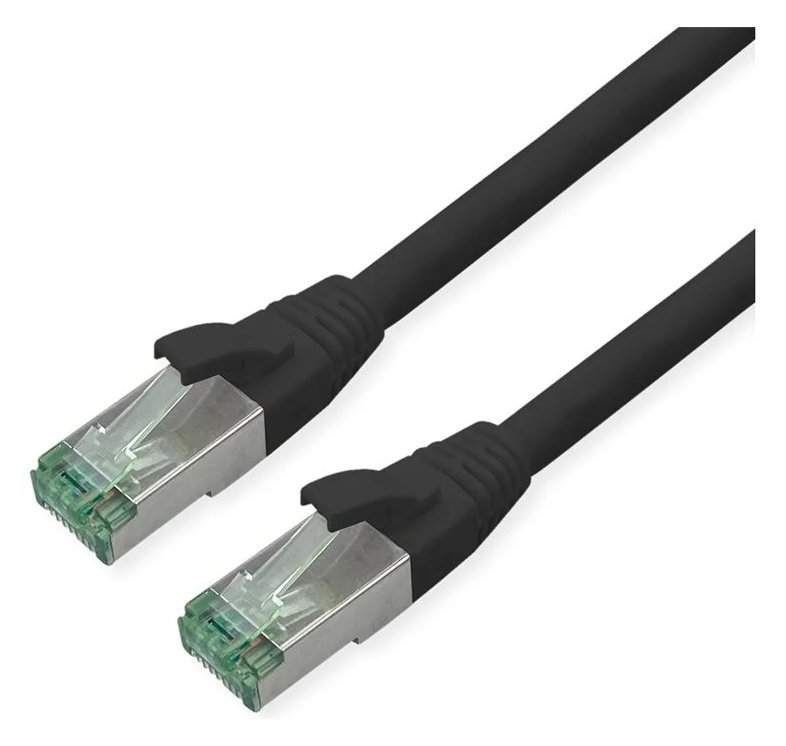 ROLINE RM S/FTP Patchkabel Kat6A/Kl.EA TPE schwarz 15m - FTP - PIMF