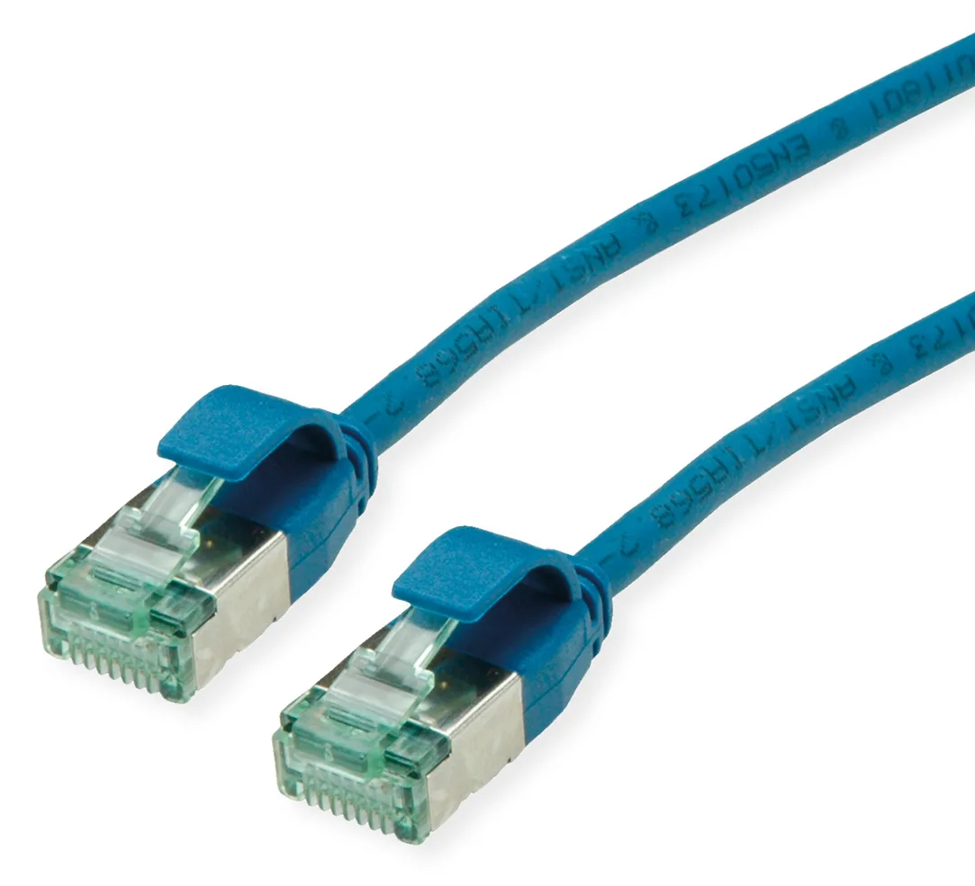 ROLINE RM U/FTP Patchkabel Kat.6A/Kl.EA SLIM blau 0.15m - FTP, Ansicht 2