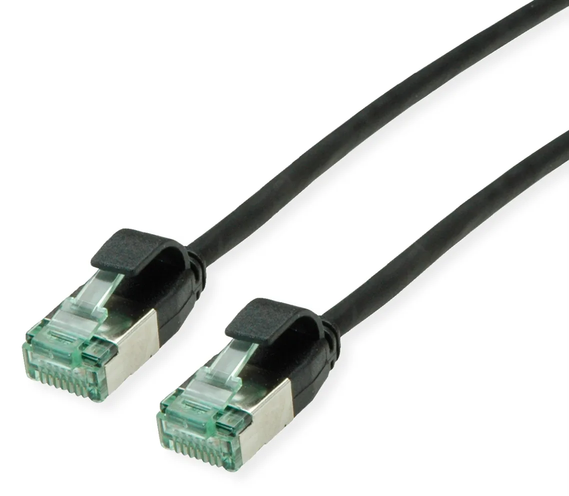 ROLINE RM U/FTP Patchkabel Kat.6A/Kl.EA SLIM schwarz 0.3m - FTP, Ansicht 2