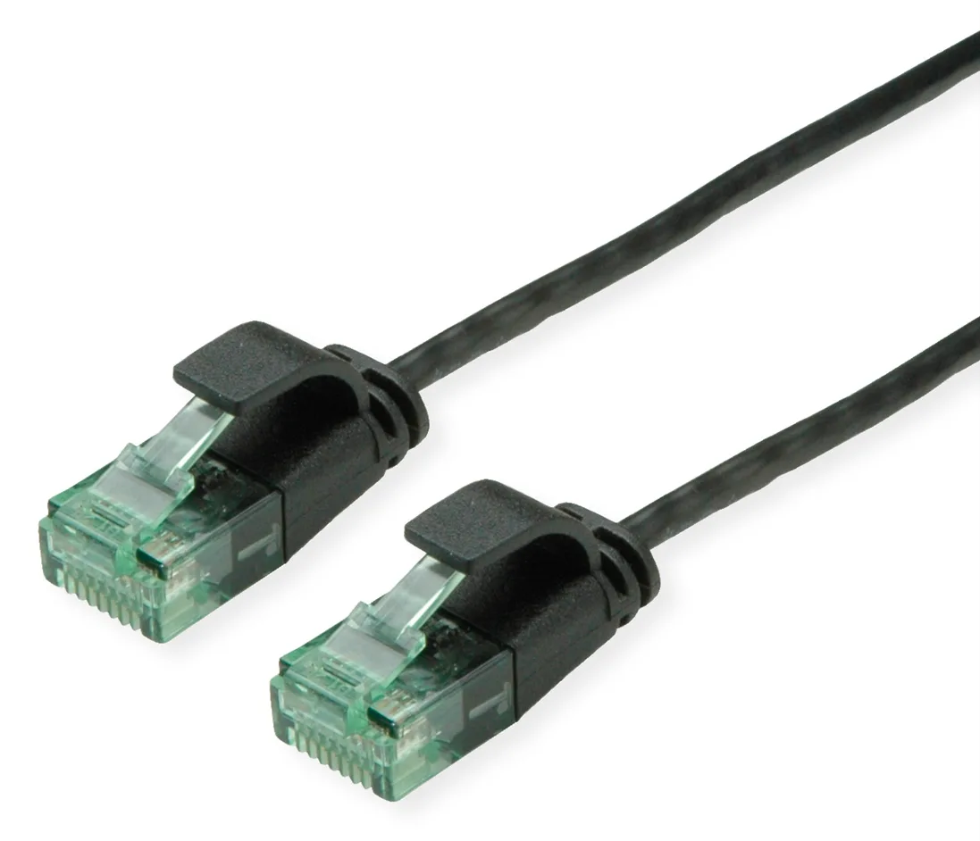 ROLINE RM UTP Patchkabel Kat6A/Kl.EA SLIM schwarz 1m - UTP, Ansicht 2