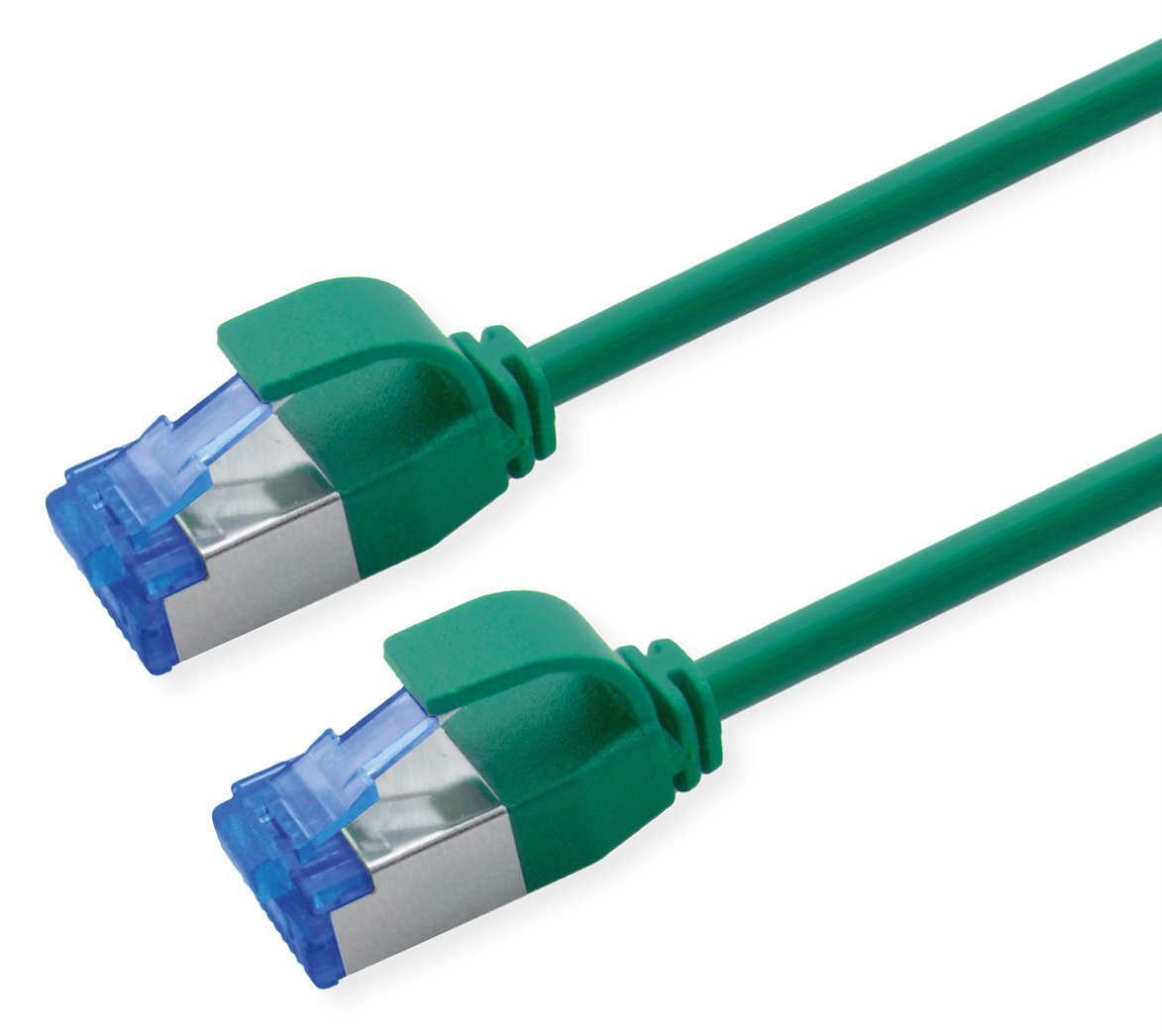 ROLINE S/FTP Patchkabel Kat.6A Slim verknotungsfrei gruen - Netzwerk - CAT 6a