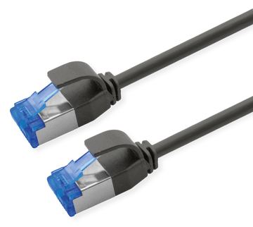 ROLINE S/FTP Patchkabel Kat.6A Slim verknotungsfrei schwarz - Netzwerk - CAT 6a von LumaTech