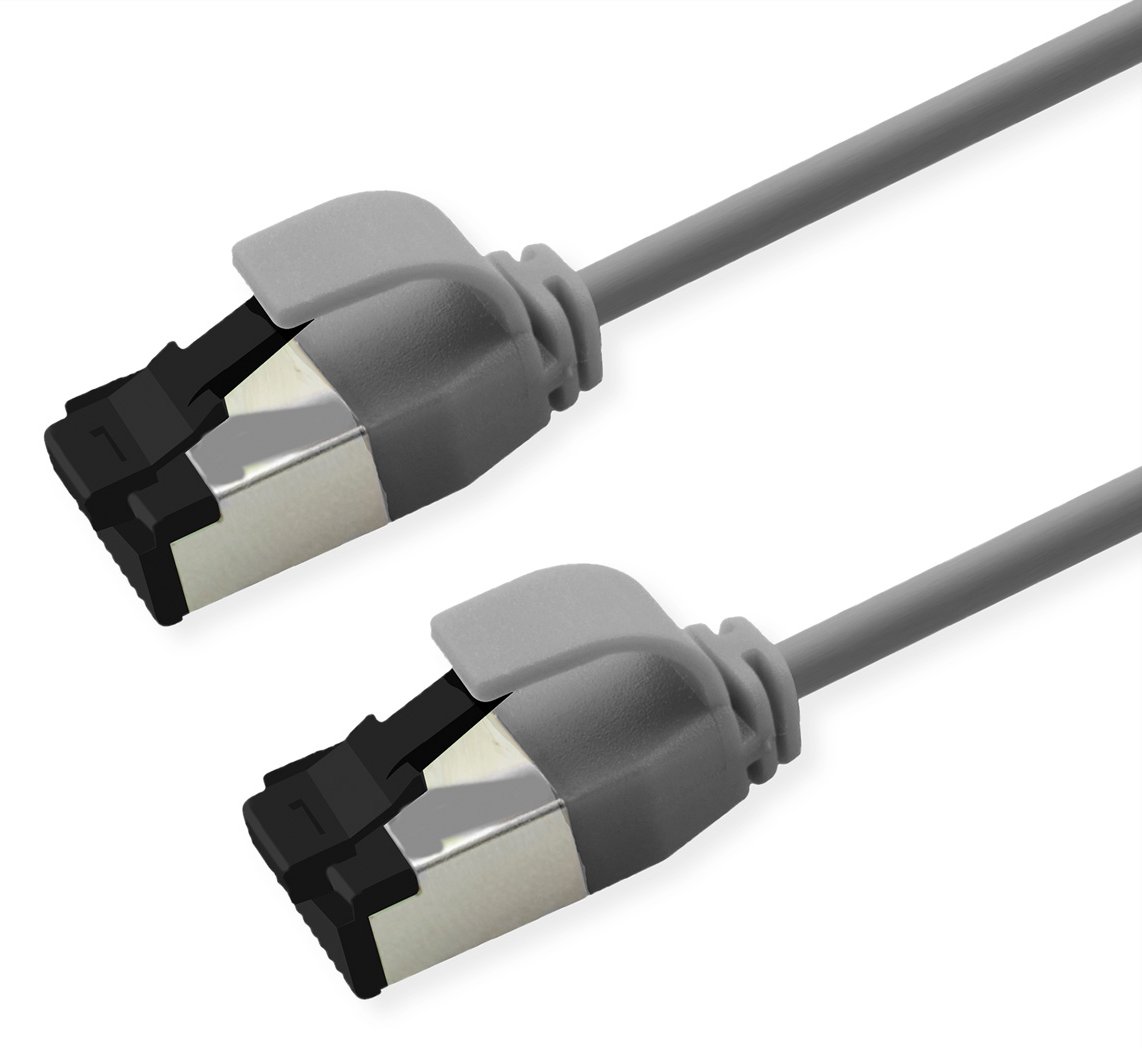 ROLINE S/FTP Patchkabel Kat.8.1 Slim PoE grau - FTP