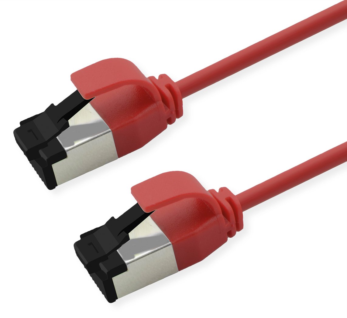 ROLINE S/FTP Patchkabel Kat.8.1 Slim PoE rot - FTP