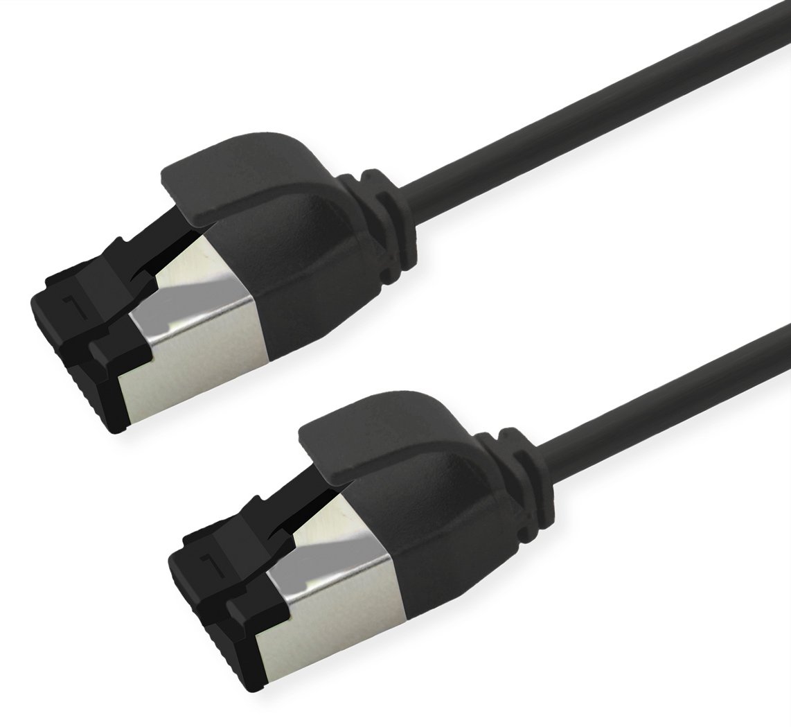 ROLINE S/FTP Patchkabel Kat.8.1 Slim PoE schwarz - FTP