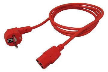ROLINE Stromkabel - CEE 7/7 (M) gewinkelt bis IEC 60320 C13 gerade - Rot von LumaTech