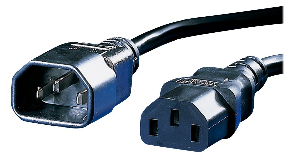 ROLINE Stromkabel - IEC 60320 C14 zu IEC 60320 C13 - Schwarz