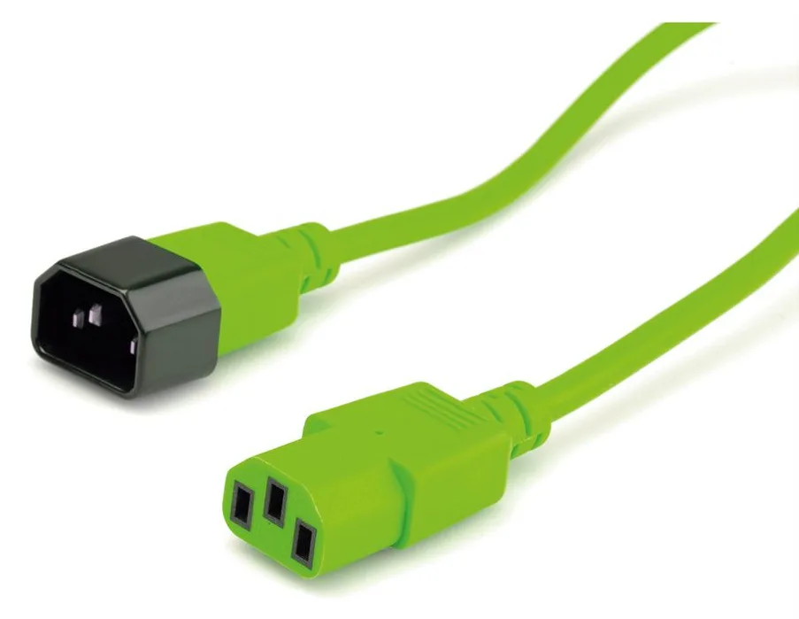 ROLINE Stromkabel - IEC 60320 C14 zu IEC 60320 C13 - Grün, Ansicht 2