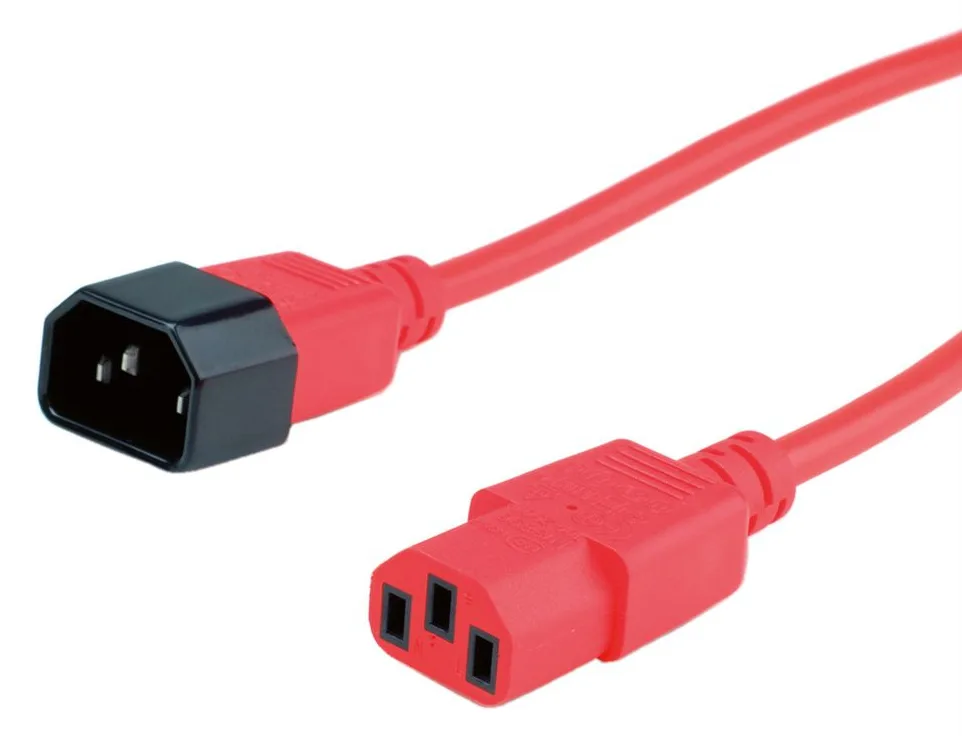ROLINE Stromkabel - IEC 60320 C14 zu IEC 60320 C13 - Rot, Ansicht 2